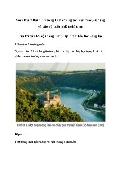 Giải Địa lí lớp 7 Bài 3: Phương thức con người khai thác, sử dụng và bảo vệ thiên nhiên châu Âu | Chân trời sáng tạo