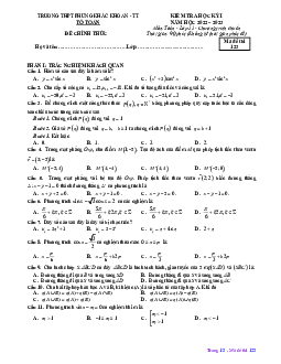 Đề học kỳ 1 Toán 11 năm 2022 – 2023 trường THPT Phùng Khắc Khoan – Hà Nội