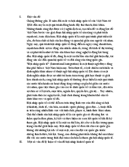 Bài giảng về Hội nhập kinh tế quốc tế | Đại học Kinh tế Quốc dân