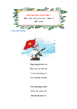 Bài tập cuối tuần Tiếng Việt lớp 3 Cánh Diều Tuần 27 cơ bản