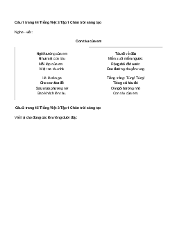 VBT Tiếng Việt 3 trang 44, 45, 46 Ôn tập giữa học kì 1 - Tiết 2 | Chân trời sáng tạo