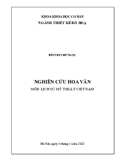 Nghiên cứu hoa văn môn Lịch sử mỹ thuật Việt Nam | Đại học Mỹ thuật Công nghiệp