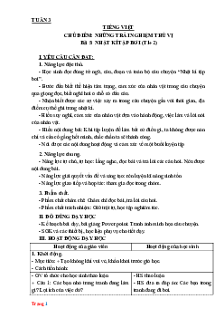 Giáo án Tiếng Việt 3 Kết nối tri thức tuần 3
