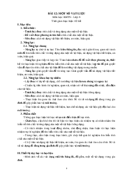 Giáo án Khoa học tự nhiên 6 sách Kết nối tri thức với cuộc sống Bài 12