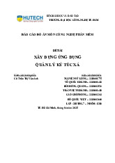 Báo cáo Đồ án Môn Công Nghệ Phần Mềm: Ứng Dụng Quản Lý Ký Túc Xá. Môn Công nghệ phần mềm | Đại học Công nghệ Thành phố Hồ Chí Minh