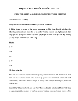 Tiếng Anh lớp 12 Unit 3 Communication and Culture