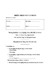 Khảo Sát Thông Tin Xe Dò Line - Nhóm 4, Kỹ Năng Xây Dựng Kế Hoạch Môn Kỹ năng xây dựng kế hoạch | Trường Đại học Công nghiệp Thành phố Hồ Chí Minh