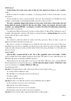 PASSAGE 24_Theme 1. Environment and Nature (Môi trường và thế giới tự nhiên)