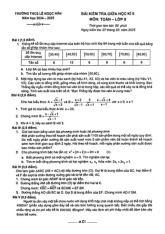Đề giữa học kì 2 Toán 9 năm 2024 – 2025 trường THCS Lê Ngọc Hân – Hà Nội.