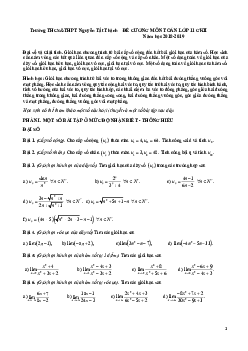 Đề cương Toán 11 giữa HK2 năm 2018 – 2019 trường Nguyễn Tất Thành – Hà Nội