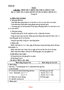 Giáo án Toán 3 Kết nối tri thức tuần 10