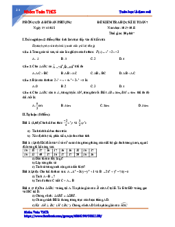 Đề thi HK2 Toán 7 năm học 2017 – 2018 phòng GD và ĐT Đan Phượng – Hà Nội