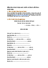 Mẫu đơn khởi kiện mới nhất và Cách viết đơn khởi kiện