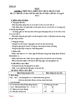 Giáo án Toán 3 Kết nối tri thức tuần 15