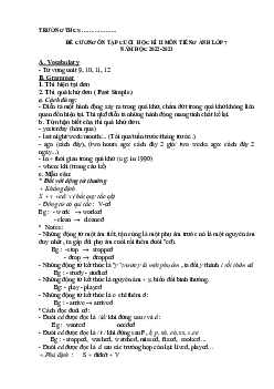 Đề cương ôn tập học kì 2 môn Tiếng Anh 7 sách Cánh diều