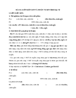 Sinh học 12 bài 11: Liên kết gen và hoán vị gen