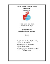 Tiểu luận Kỹ năng nghề Luật sư môn Kỹ năng hành nghề luật sư | Trường Đại học Luật Hà Nội