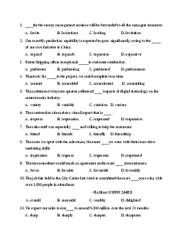 Bài tập ôn tập học phần Tiếng anh cơ bản