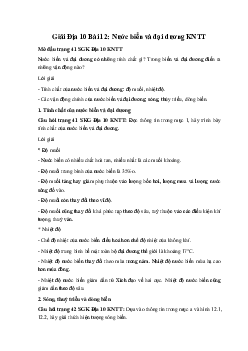 Giải Địa 10 Bài 12: Nước biển và đại dương KNTT