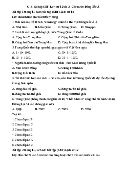 Giải SBT Lịch Sử 12 bài 3: Các nước Đông Bắc Á