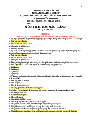 Trọng tâm ôn tập thi kết thúc môn Triết học Mác - Lênin | Trường Đại học Vinh