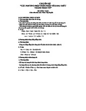 Chuyên đề Phương pháp phân tích đa thức thành nhân tử - TOÁN