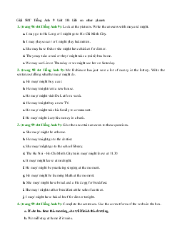 Giải sách bài tập tiếng Anh lớp 9 Unit 10: Life on Other Planets