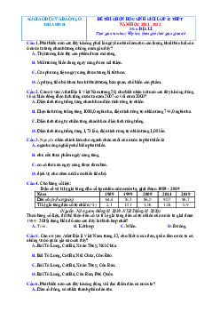 Đề thi HSG Địa 12 Sở GD-ĐT Thái Bình 2021-2022 (có đáp án)