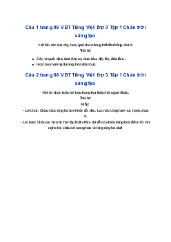 Giải Bài 2: Vườn dừa của ngoại trang 86 VBT Tiếng Việt lớp 3 Tập 1 Chân trời sáng tạo