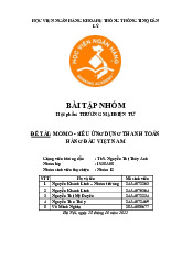 Bài tập nhóm: Nghiên Cứu về Momo - Ứng Dụng Thanh Toán Hàng Đầu Việt Nam | Môn Thương mại điện tử - Học viện Ngân hàng