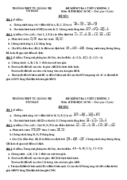 Đề kiểm tra 1 tiết chương 1 Hình học 10 NC năm 2018 – 2019 trường Thị Xã Quảng Trị