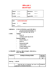 Unit 3 Lesson Plan |  Tiếng anh 12