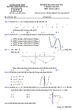 Đề giữa học kỳ 1 Toán 12 năm 2023 – 2024 trường THPT Nghi Xuân – Hà Tĩnh