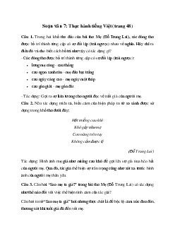 Thực hành tiếng Việt trang 48 | Soạn văn 7 Cánh diều