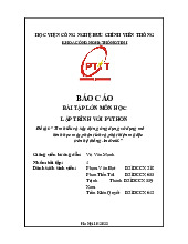 Báo cáo Tìm hiểu và xây dựng ứng dụng phát hiện mã độc trên Android môn Lập trình với Python | Học viện Công Nghệ Bưu Chính Viễn Thông