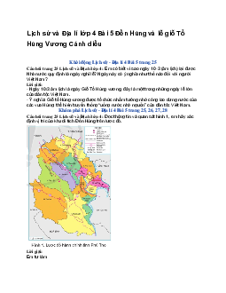 Lịch sử và Địa lí lớp 4 Bài 5 Đền Hùng và lễ giỗ Tổ Hùng Vương | Cánh diều