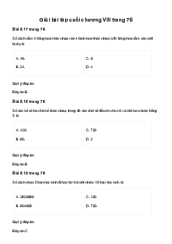 Toán 10 Bài tập cuối chương VIII - Kết nối tri thức với cuộc sống