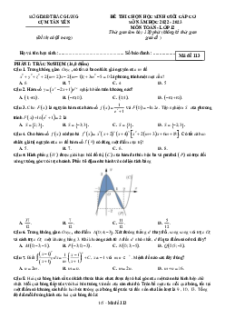 Đề học sinh giỏi Toán 12 năm 2022 – 2023 cụm Tân Yên – Bắc Giang