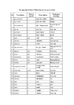 Tiếng Anh 6 Unit 6: Từ vựng | Explorer English