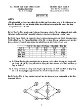 Đề thi Tối ưu rời rạc đề số 46 kỳ 1 năm học 2021-2022 | Trường Đại học Khoa học tự nhiên, Đại học Quốc gia Hà Nội