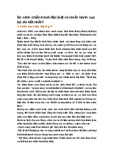 So sánh chiến tranh đặc biệt và chiến tranh cục bộ chi tiết nhất?