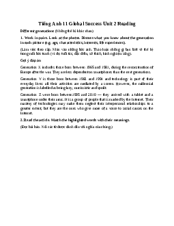 Giải Unit 2 Reading | Tiếng Anh 11 Global Success