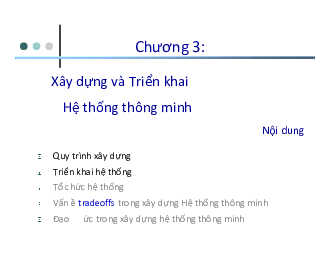 Slide bài giảng môn Phát triển hệ thống thông minh nội dung chương 3: Xây dựng và triển khai hệ thống thông tin