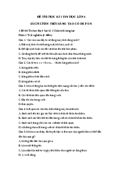 Đề thi Tin học lớp 4 kì 1 Chân trời sáng tạo - Đề số 1