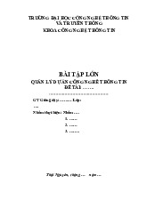 Bài Tập Lớn Quản Lý Dự Án Công Nghệ Thông Tin môn Quản lý dự án công nghệ thông tin | Trường Đại Học Thái Nguyên