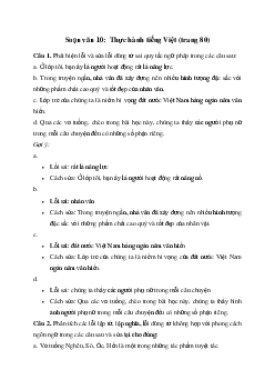Soạn bài Thực hành tiếng Việt trang 80 - Cánh diều 10