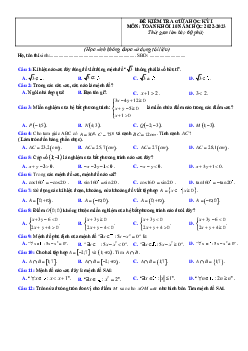 Đề thi giữa HK1 môn Toán 10 năm học 2022-2023-Đề 3