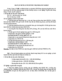 Bài tập kế toán Thuế thu nhập doanh nghiệp | Đại học Quảng Nam