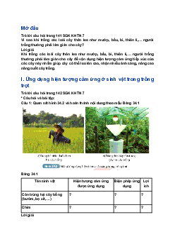 Giải SGK Khoa học tự nhiên 7 bài 34: Vận dụng hiện tượng cảm ứng ở sinh vật vào thực tiễn | Kết nối tri thức