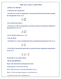 Chuyên đề tính chất cơ bản của phân thức